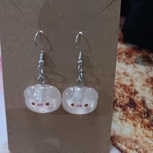 Cute piggy fish hook earrings